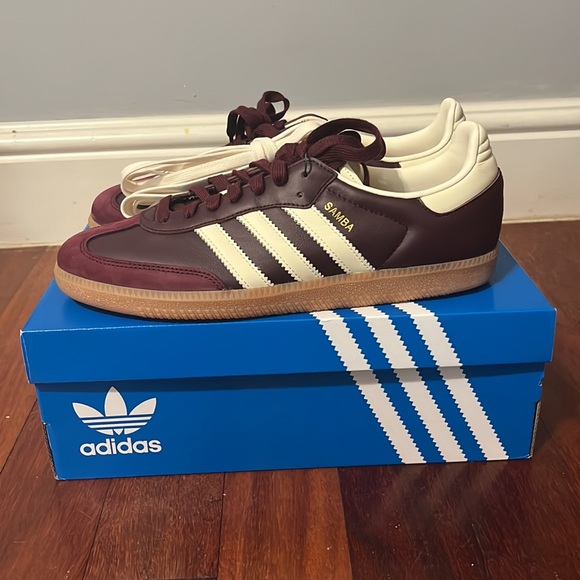 Adidas Samba OG brand Maroon Gold Metallic - Picture 5 of 8
